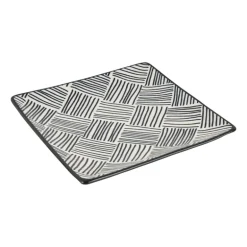 Tapas bord Sevilla - zwarte streepjes - 15x15 cm