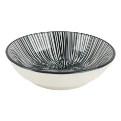 Tapas sausschaaltje Sevilla - zwarte lijnen - ø9x2,5 cm