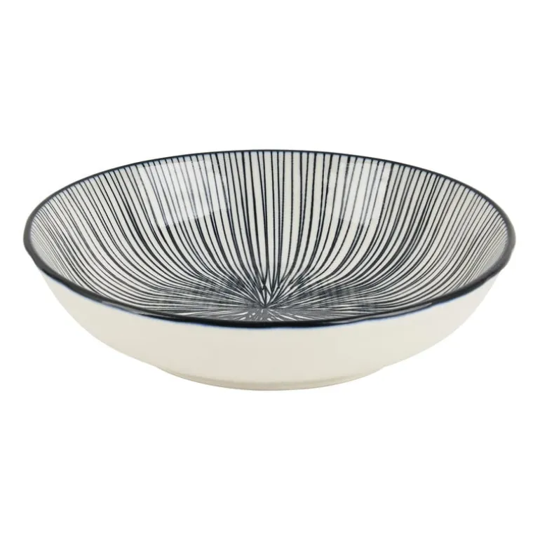 Tapas schaaltje Sevilla - zwarte lijnen - ø14x3,5 cm