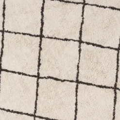 Tapijt berber rond - zwart/beige - ø120 cm