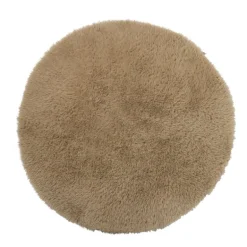 Tapijt fluffy rond - bruin - ø120 cm
