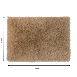 Tapijt hoogpolig - bruin - 60x90 cm