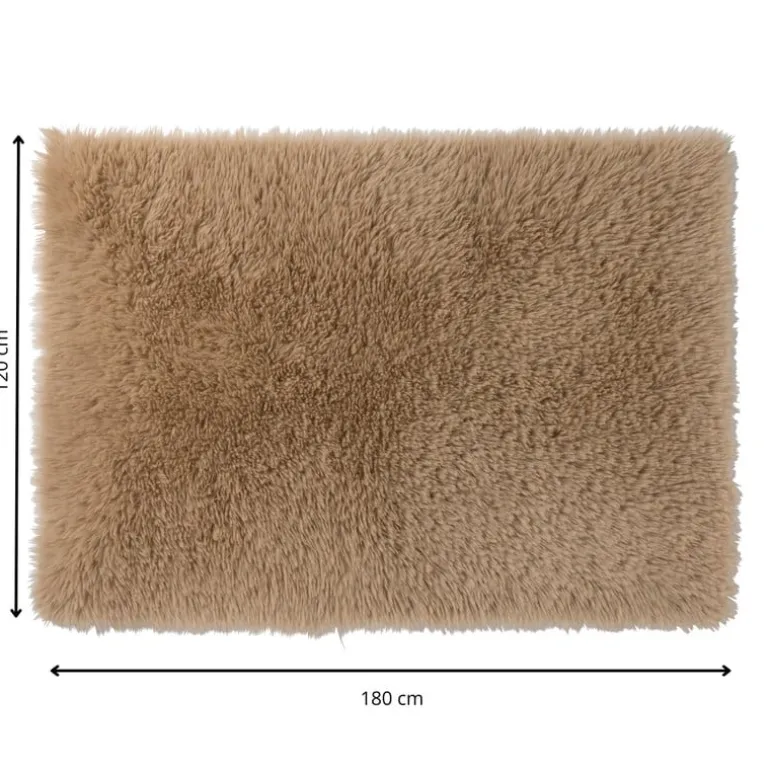 Tapijt hoogpolig - bruin - 120x180 cm