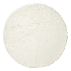Tapijt hoogpolig rond - wit - ø120 cm