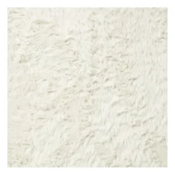 Tapijt hoogpolig rond - wit - ø120 cm