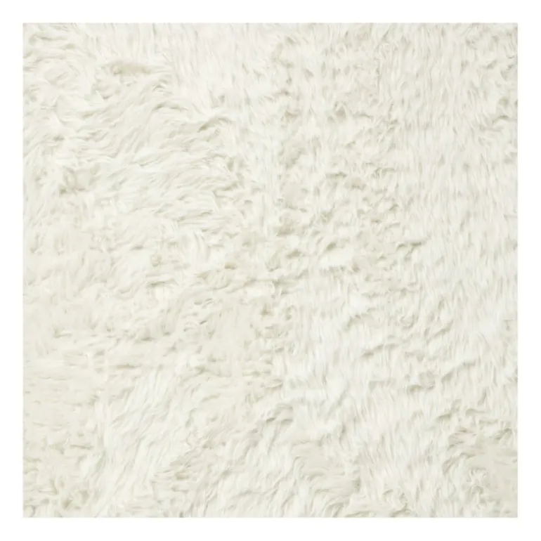 Tapijt hoogpolig rond - wit - ø120 cm