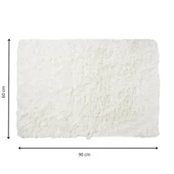 Tapijt hoogpolig - wit - 60x90 cm