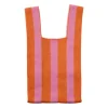 Tas gestreept klein - roze/oranje - 34x20 cm