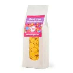Tasty Me candy drops smeltchocolade - geel - 300 gram