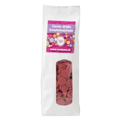 Tasty Me candy drops smeltchocolade - roze - 300 gram