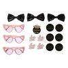 Team groom buttons - zwart/goudkleurig - set van 6