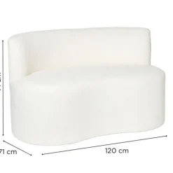 Teddy loveseat fauteuil - wit - 71x120x71 cm