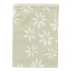 Theedoek bloemen - groen/wit - 50x70 cm