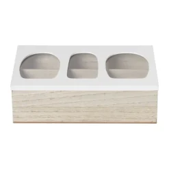 Theedoos organisch - 6 vakken - 26x16x7 cm