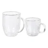 Theeglas dubbelwandig ribbel - ø7.5x8 cm - glas