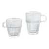 Theeglas ribbel met oor laag - 250 ml