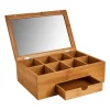 Theekist bamboe met 8 vakken - 30x20x10 cm