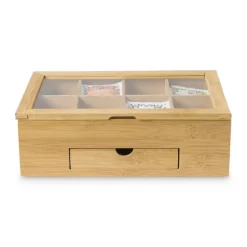 Theekist bamboe met 8 vakken - 30x20x10 cm