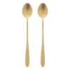 Theelepels lang - goudkleurig - set van 2