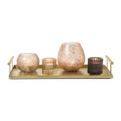Theelichthouder ribbel - lila - ø5x3.7 cm