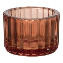 Theelichthouder ribbel - rood - ø5x3.7 cm