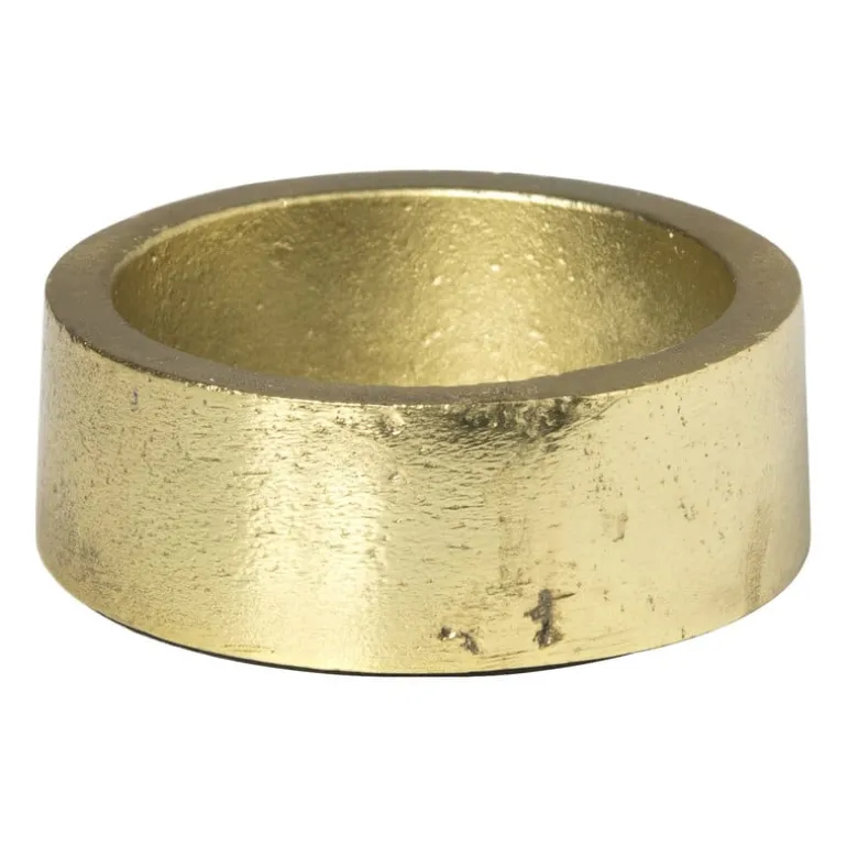 Theelichthouder rond - goud - ø5.5x3 cm