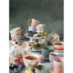 Theepot bloemen en vlinder - multikleur - 750 ml
