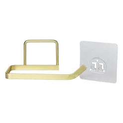 Toiletrolhouder - goudkleurig - 13.7x7x11 cm