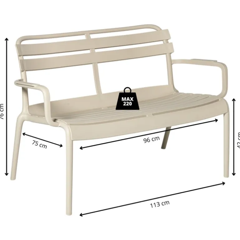 Tuinbank Napoli - beige - 76x68.5x113 cm