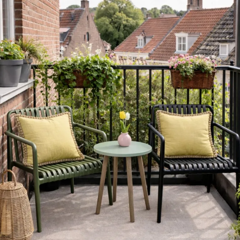 Tuinfauteuil Lea - zwart - 75.5x75.5x66.5 cm