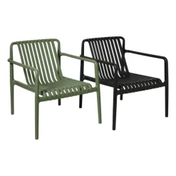 Tuinfauteuil Lea - zwart - 75.5x75.5x66.5 cm