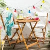 Tuinset Kreta met kussens - rond - set van 3 - bruin/wit