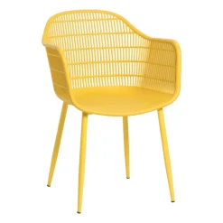 Tuinstoel elisa - geel - 63x53x85 cm