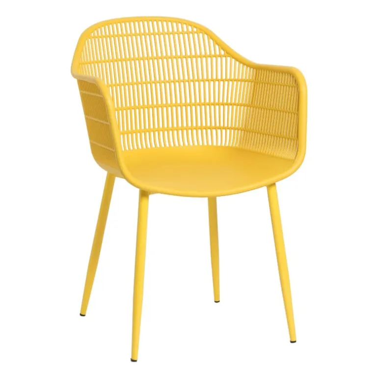 Tuinstoel elisa - geel - 63x53x85 cm