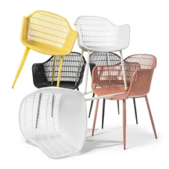 Tuinstoel elisa - geel - 63x53x85 cm