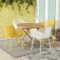 Tuinstoel elisa - geel - 63x53x85 cm