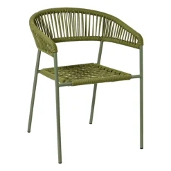 Tuinstoel gevlochten Capri met armleuning - groen