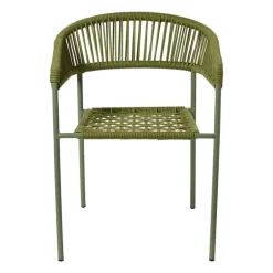 Tuinstoel gevlochten Capri met armleuning - groen