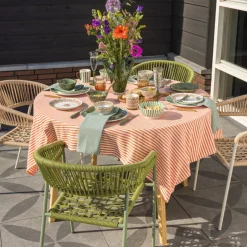Tuinstoel gevlochten Capri met armleuning - groen