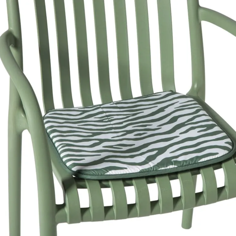 Tuinstoel kussen - zebraprint - 38x41 cm