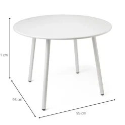 Tuintafel elisa rond - wit - ⌀95x71 cm