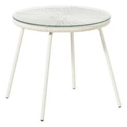 Tuintafel Hawaii - beige/transparant - ø45x42 cm
