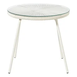 Tuintafel Hawaii - beige/transparant - ø45x42 cm