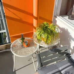 Tuintafel Hawaii - beige/transparant - ø45x42 cm