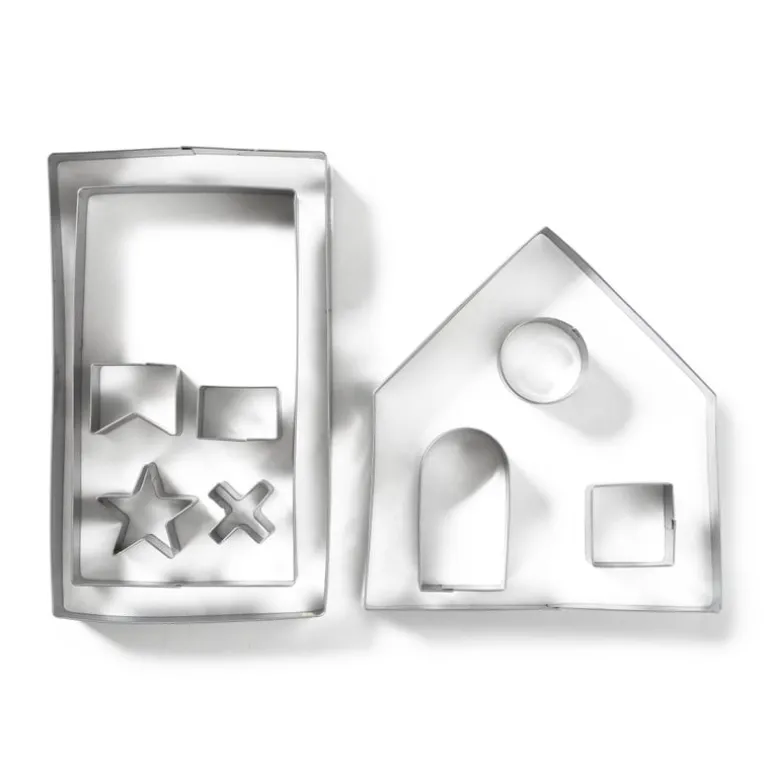 Uitsteekvormpjes gingerbread huis - set van 10