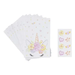 Unicorn uitdeelzakjes - multikleur - set van 8