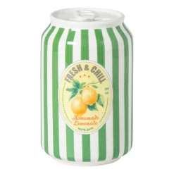 Vaas blikje lemonade - groen/wit - ø6.5x11 cm