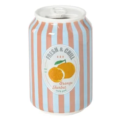 Vaas blikje orange - oranje/blauw - ø6.5x11 cm