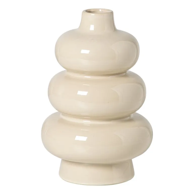 Vaas drielaags - beige - ø15.5x25.5 cm