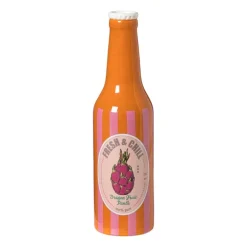 Vaas flesje dragonfruit - roze/oranje - ø6.5x24 cm